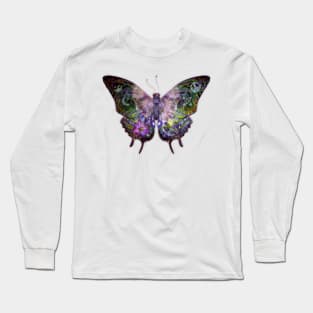 Butterflies, Celestial Garden Butterfly’s Soul in Lilac Long Sleeve T-Shirt